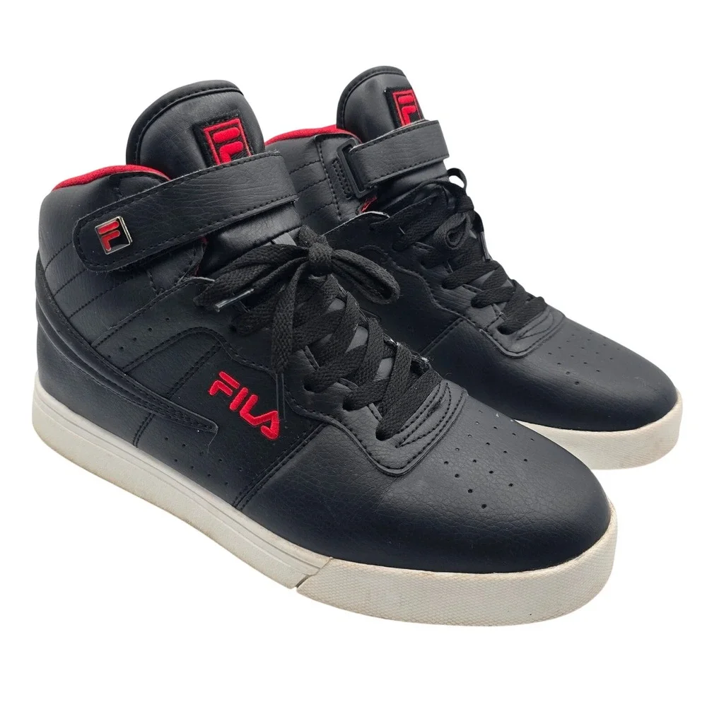 Fila Vulc 13 Mid Plus Mens Sneakers Black Red High Top 1CM00349-014 Size 9.5